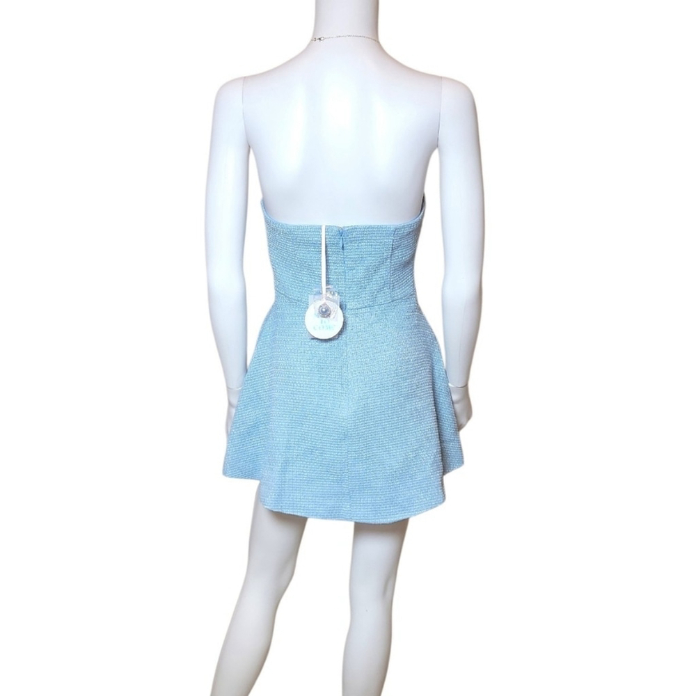NWT MORE TO COME Anwen Mini Dress Baby Blue Tweed Small - Picture 6 of 7